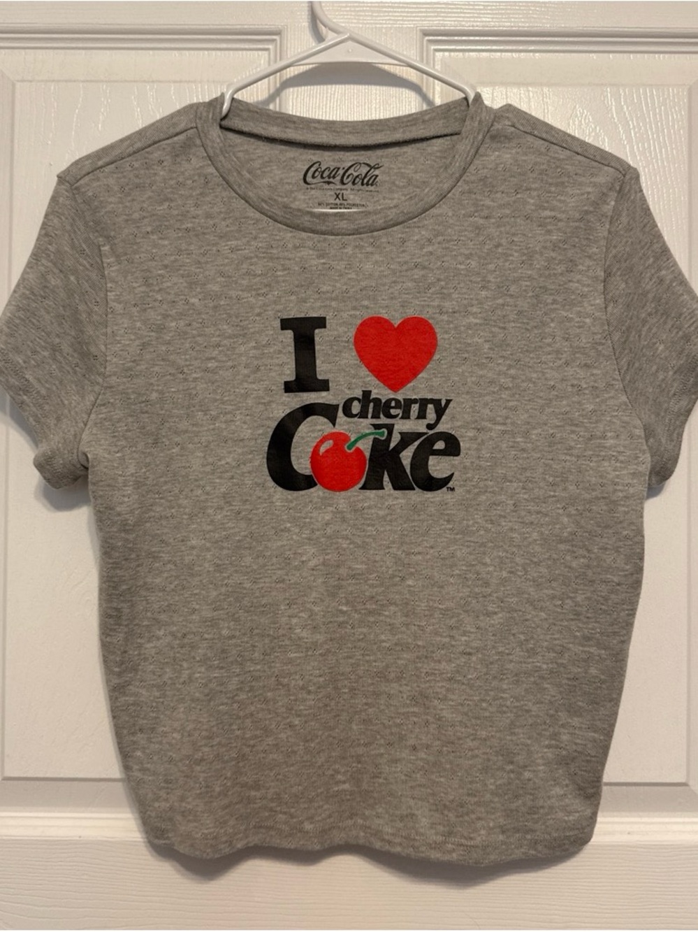 Coca Cola "I Love Cherry Coke" Grey Baby Tee